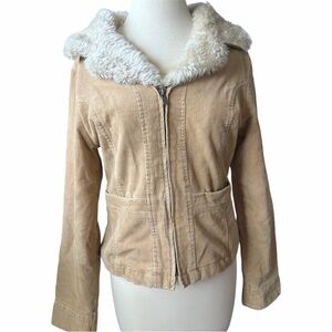 Vintage Y2K Sonoma corduroy fur lined jacket